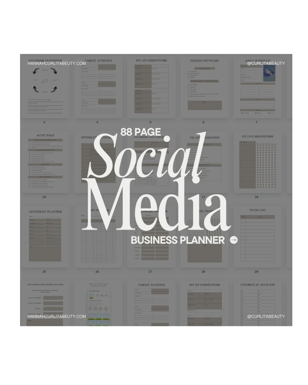 88 Page Social Media Business Planner