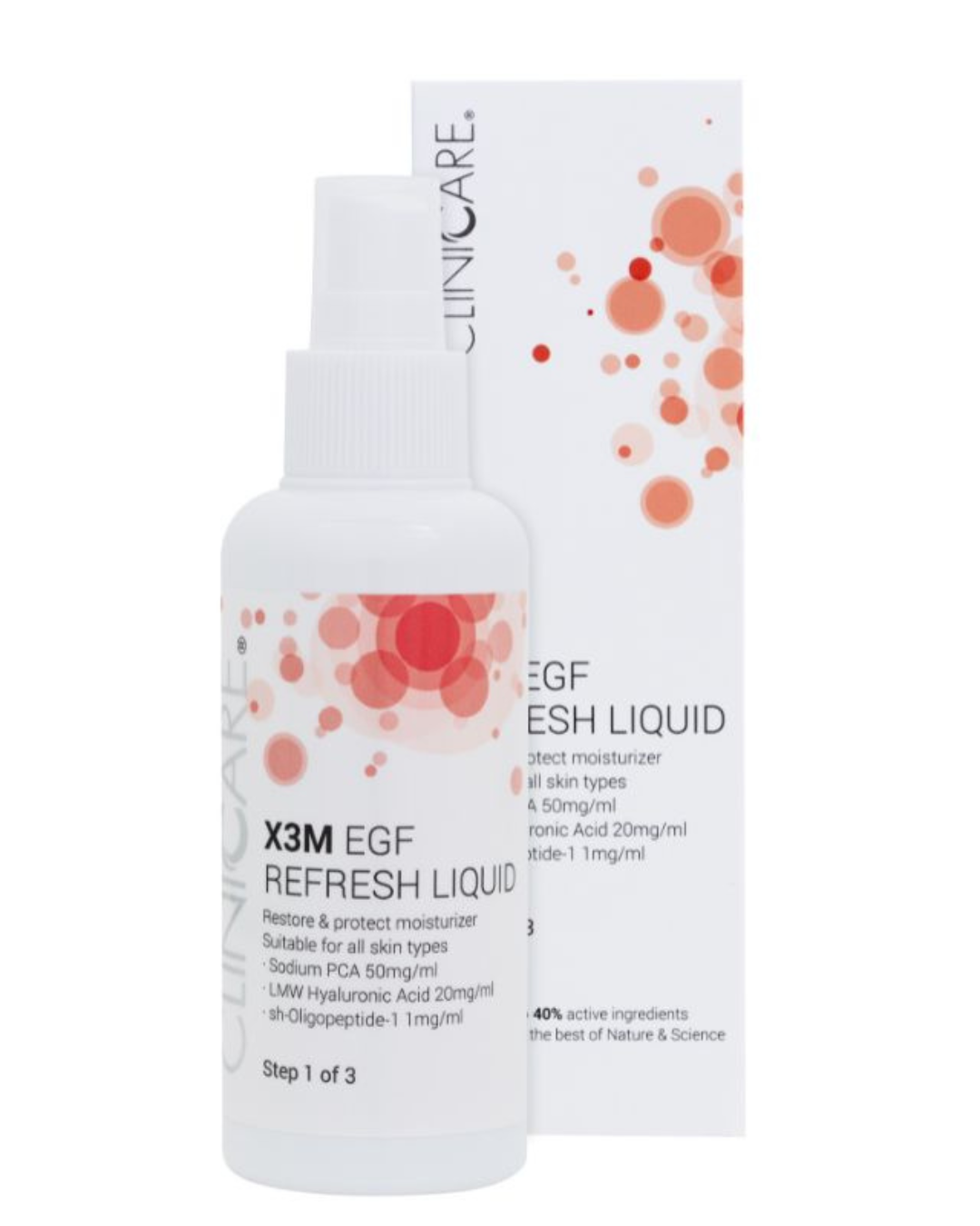 CLINICCARE EGF REFRESH LIQUID MOISTURISER - Step 1